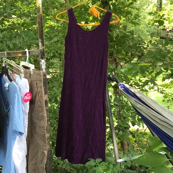 Connected Apparel Crinkle Tank Top Style Purple Dress 6 Rayon Dry Clean Wrinkle - Picture 3 of 11